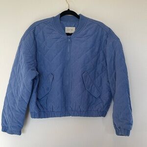 Quilted Corduroy Puffer Love Tree Blue Jacket - Size L